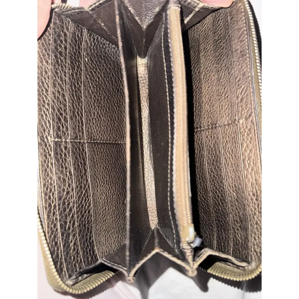 Gucci Bamboo Tassel Zip Around Wallet Beige Canvas Leather Vintage Authentic - Picture 11 of 16